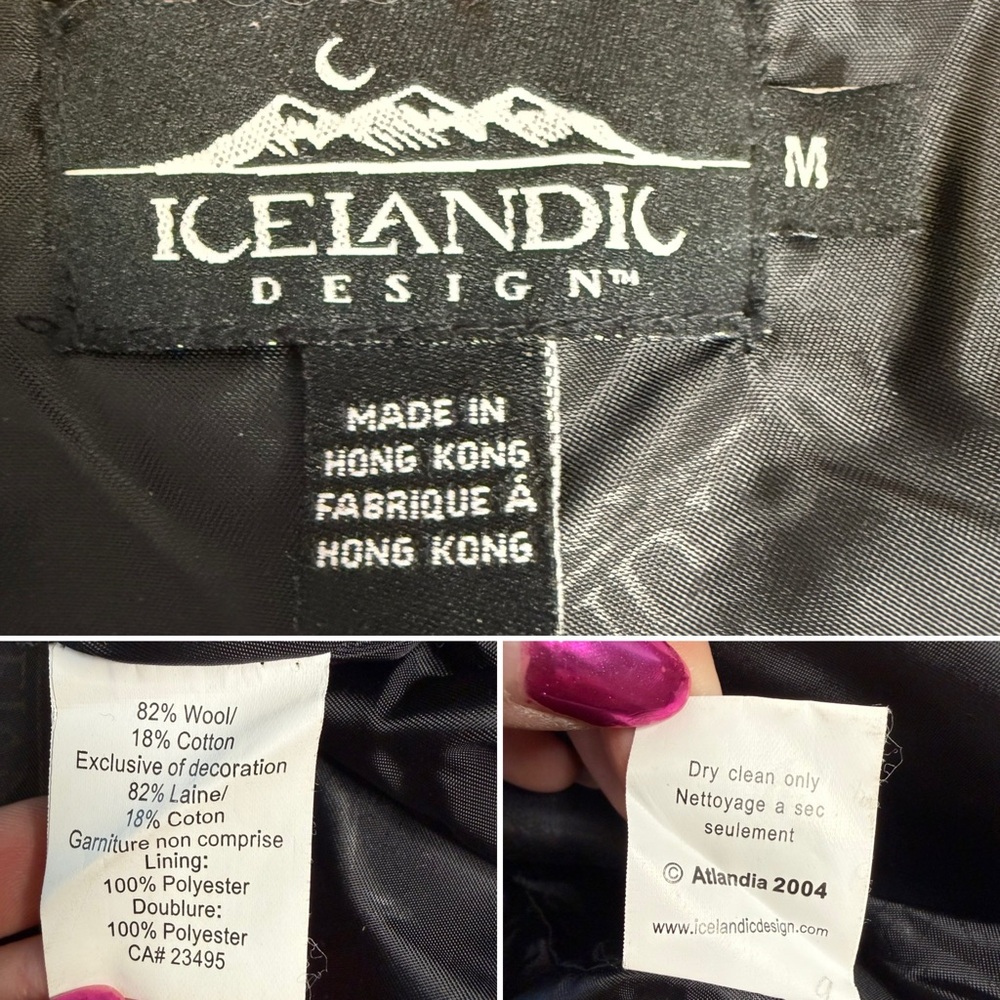 Icelandic Design Atlantia 2004 European Art Knit Wool Jacket M Lined - Picture 10 of 14